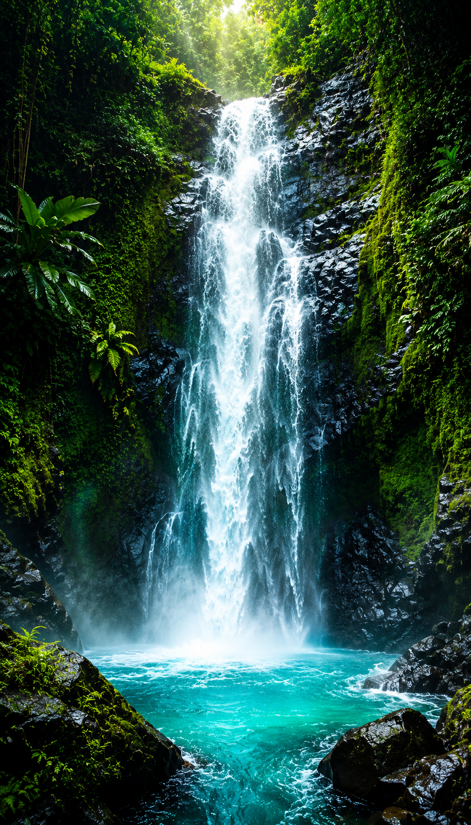 Cuadro LED Cascada Tropical