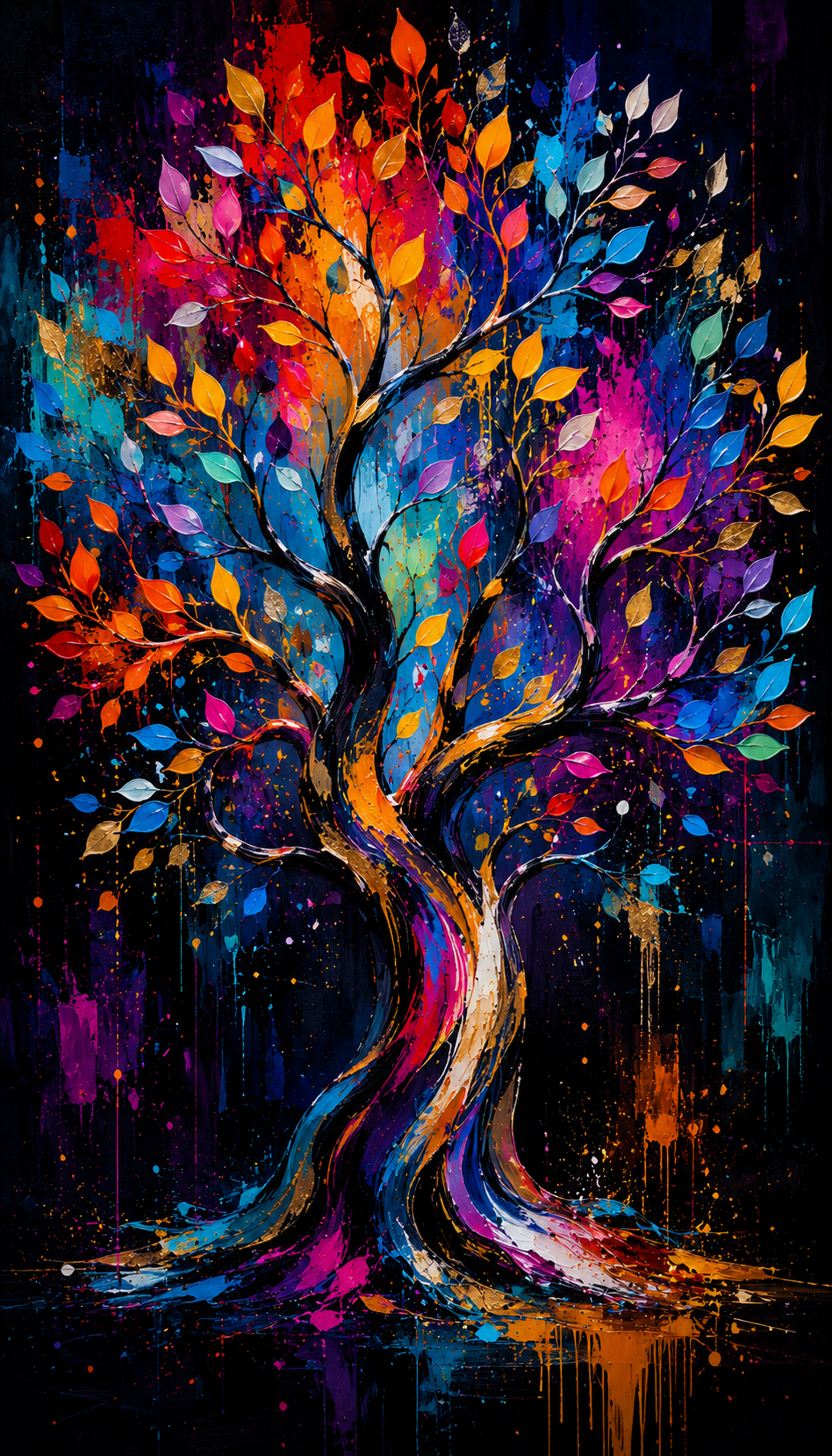 Cuadro LED Árbol Artístico