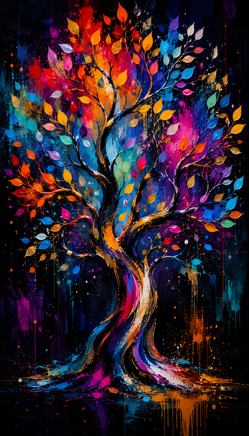 Cuadro LED Árbol Artístico