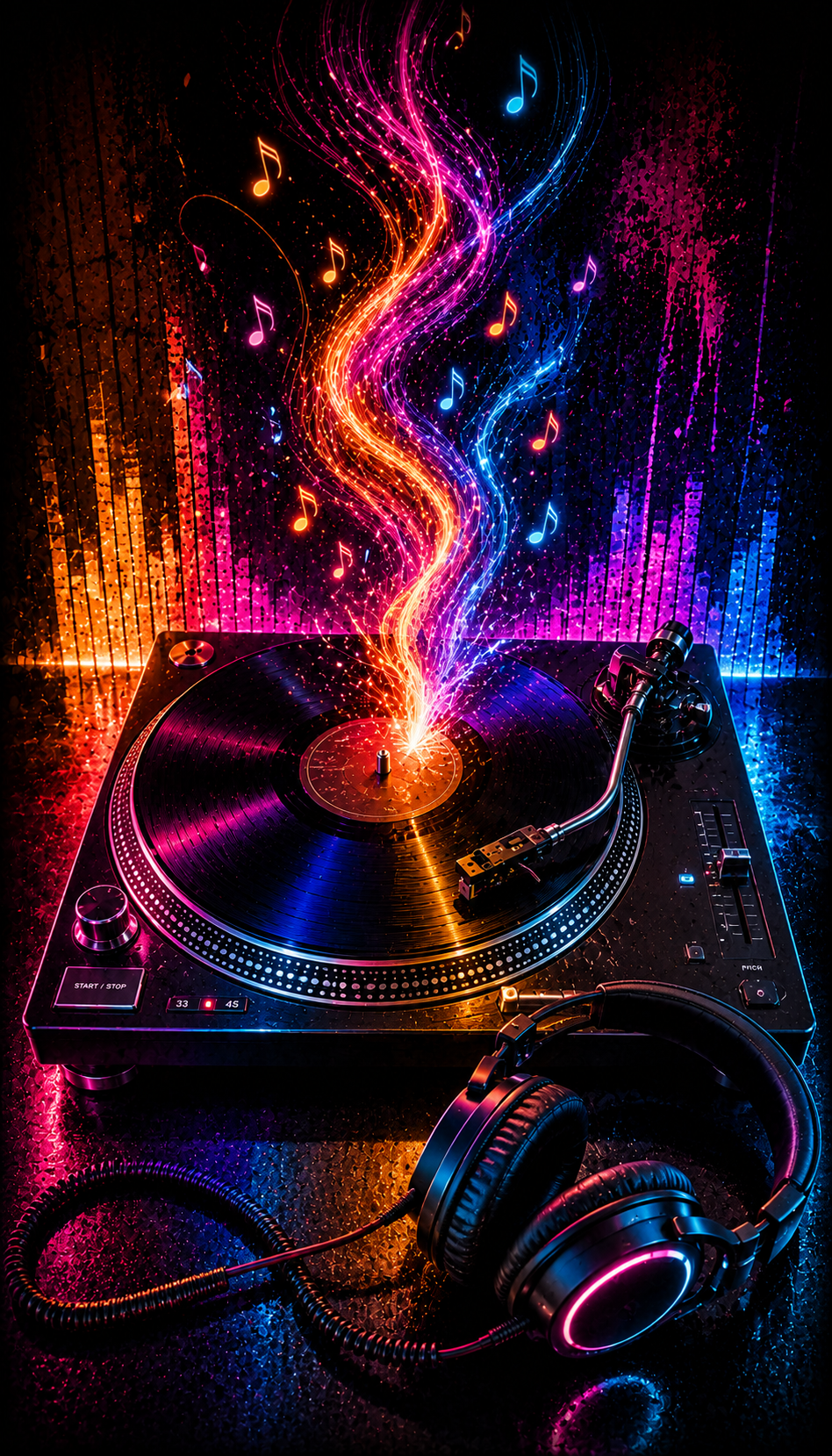 Cuadro LED Tornamesa DJ