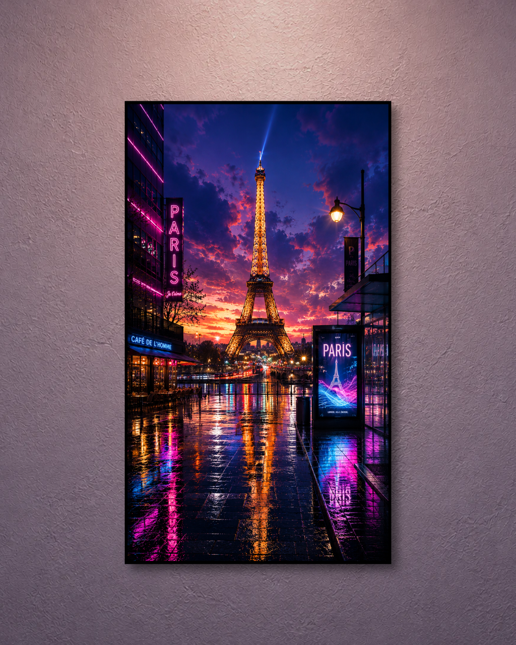Cuadro LED Torre Eiffel Iluminada