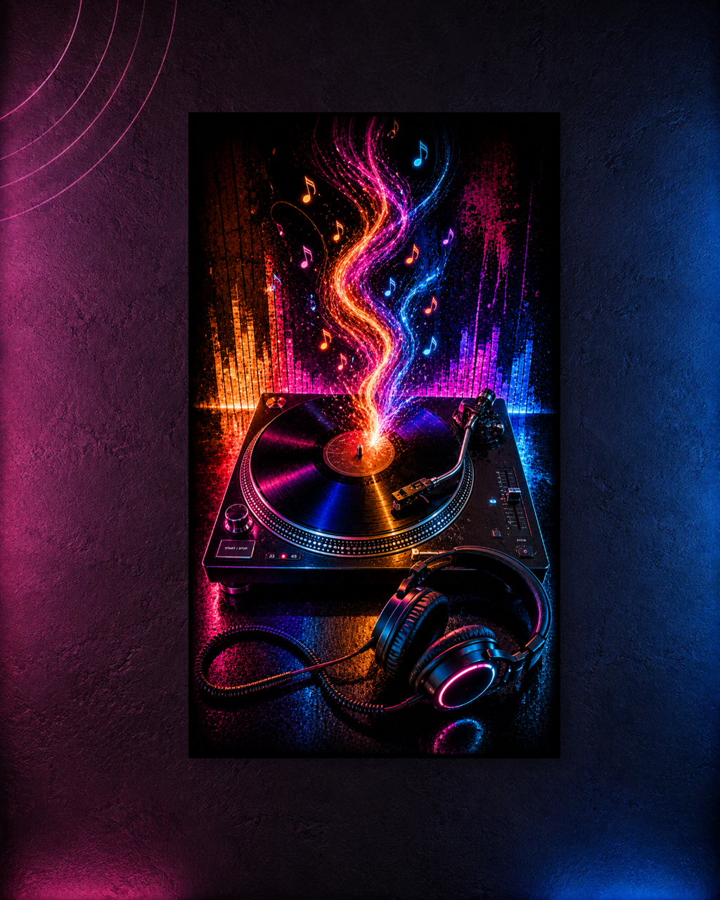 Cuadro LED Tornamesa DJ
