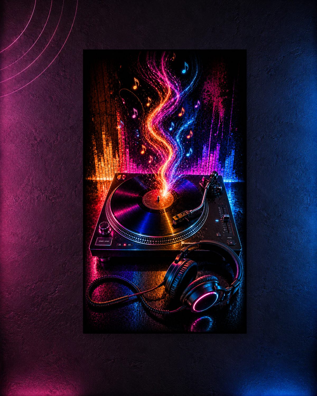 Cuadro LED Tornamesa DJ
